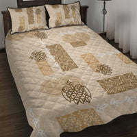 Vintage Lapita Quilt Bed Set Iconic Double Face Pattern Beige