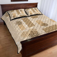 Vintage Lapita Quilt Bed Set Iconic Double Face Pattern Beige