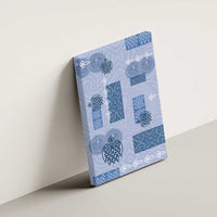 Vintage Lapita Canvas Wall Art Iconic Double Face Pattern Blue