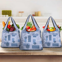 Vintage Lapita Grocery Bag Iconic Double Face Pattern Blue LT05 3-pack One Size Blue - Polynesian Pride