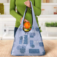 Vintage Lapita Grocery Bag Iconic Double Face Pattern Blue LT05 - Polynesian Pride