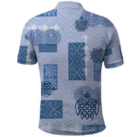 Vintage Lapita Polo Shirt Iconic Double Face Pattern Blue