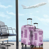 Vintage Lapita Luggage Cover Iconic Double Face Pattern Violet