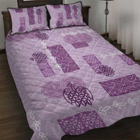Vintage Lapita Quilt Bed Set Iconic Double Face Pattern Violet