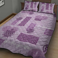 Vintage Lapita Quilt Bed Set Iconic Double Face Pattern Violet