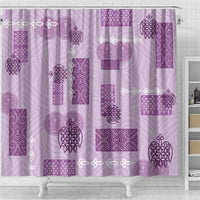 Vintage Lapita Shower Curtain Iconic Double Face Pattern Violet