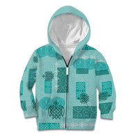 Vintage Lapita Kid Hoodie Iconic Double Face Pattern Turquoise LT05