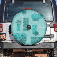 Vintage Lapita Spare Tire Cover Iconic Double Face Pattern Turquoise