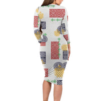 Vintage Lapita Family Matching Long Sleeve Bodycon Dress and Hawaiian Shirt Iconic Double Face Pattern LT05 - Polynesian Pride