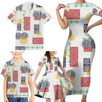 Vintage Lapita Family Matching Short Sleeve Bodycon Dress and Hawaiian Shirt Iconic Double Face Pattern LT05 - Polynesian Pride