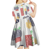 Vintage Lapita Kid Short Sleeve Dress Iconic Double Face Pattern