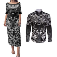 Custom New Zealand Fishing Couples Matching Puletasi and Long Sleeve Button Shirt Aotearoa Maori Koru - Polynesian Pride