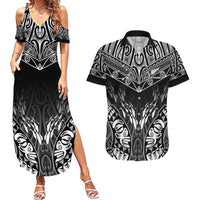 Custom New Zealand Fishing Couples Matching Summer Maxi Dress and Hawaiian Shirt Aotearoa Maori Koru - Polynesian Pride