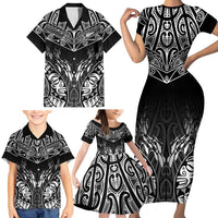 Custom New Zealand Fishing Family Matching Short Sleeve Bodycon Dress and Hawaiian Shirt Aotearoa Maori Koru LT05 - Polynesian Pride