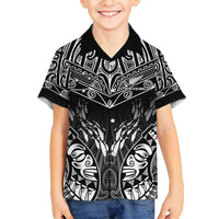 Custom New Zealand Fishing Family Matching Summer Maxi Dress and Hawaiian Shirt Aotearoa Maori Koru LT05 Son's Shirt Black - Polynesian Pride