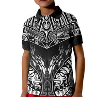 Custom New Zealand Fishing Kid Polo Shirt Aotearoa Maori Koru LT05 Kid Black - Polynesian Pride