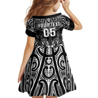 Custom New Zealand Fishing Kid Short Sleeve Dress Aotearoa Maori Koru LT05 - Polynesian Pride
