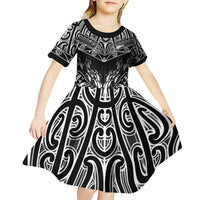 Custom New Zealand Fishing Kid Short Sleeve Dress Aotearoa Maori Koru LT05 - Polynesian Pride