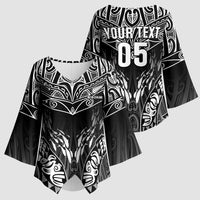 Custom New Zealand Fishing Kimono Sleeve Blouse Aotearoa Maori Koru - Polynesian Pride