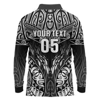 Custom New Zealand Fishing Long Sleeve Polo Shirt Aotearoa Maori Koru - Polynesian Pride