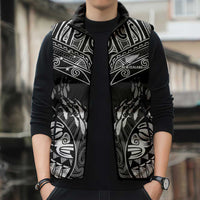 Custom New Zealand Fishing Sleeveless Puffer Jacket Aotearoa Maori Koru - Polynesian Pride