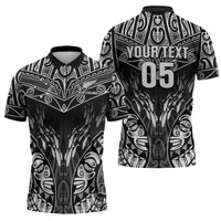 Custom New Zealand Fishing Zipper Polo Shirt Aotearoa Maori Koru LT05 - Polynesian Pride