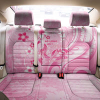 Memorial Pink Breast Cancer Awareness Back Car Seat Cover Plumeria Floral Tribal Pattern - Polynesian Pride