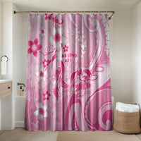 Memorial Pink Breast Cancer Awareness Bathroom Set Plumeria Floral Tribal Pattern - Polynesian Pride