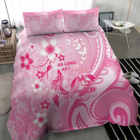 Memorial Pink Breast Cancer Awareness Bedding Set Plumeria Floral Tribal Pattern - Polynesian Pride
