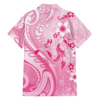 Personalised Memorial Pink Breast Cancer Awareness Hawaiian Shirt Plumeria Floral Tribal Pattern LT05 - Polynesian Pride