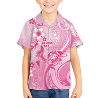 Personalised Memorial Pink Breast Cancer Awareness Hawaiian Shirt Plumeria Floral Tribal Pattern LT05 - Polynesian Pride