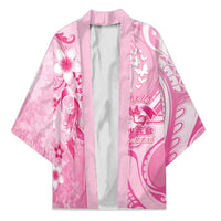 Personalised Memorial Pink Breast Cancer Awareness Kimono Plumeria Floral Tribal Pattern - Polynesian Pride