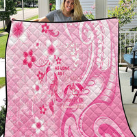 Memorial Pink Breast Cancer Awareness Quilt Plumeria Floral Tribal Pattern - Polynesian Pride