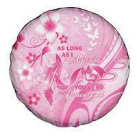 Memorial Pink Breast Cancer Awareness Spare Tire Cover Plumeria Floral Tribal Pattern - Polynesian Pride