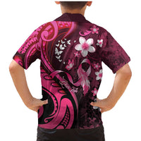 Personalised Memorial Breast Cancer Awareness Family Matching Mermaid Dress and Hawaiian Shirt Plumeria Floral Tribal Pattern LT05 - Polynesian Pride