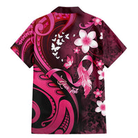 Personalised Memorial Breast Cancer Awareness Family Matching Mermaid Dress and Hawaiian Shirt Plumeria Floral Tribal Pattern LT05 - Polynesian Pride
