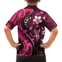 Personalised Memorial Breast Cancer Awareness Family Matching Tank Maxi Dress and Hawaiian Shirt Plumeria Floral Tribal Pattern LT05 - Polynesian Pride