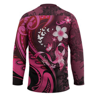 Personalised Memorial Breast Cancer Awareness Hockey Jersey Plumeria Floral Tribal Pattern LT05 - Polynesian Pride
