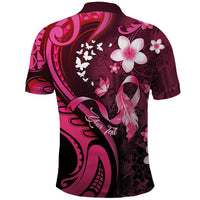 Personalised Memorial Breast Cancer Awareness Polo Shirt Plumeria Floral Tribal Pattern LT05 - Polynesian Pride
