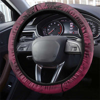 Memorial Breast Cancer Awareness Steering Wheel Cover Plumeria Floral Tribal Pattern - Polynesian Pride