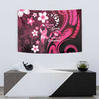 Memorial Breast Cancer Awareness Tapestry Plumeria Floral Tribal Pattern - Polynesian Pride