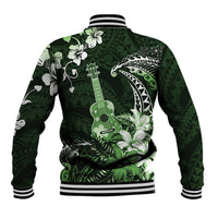 Hawaii Ukulele Baseball Jacket Polynesian Pattern Mix Hibiscus Green Version LT05 - Polynesian Pride