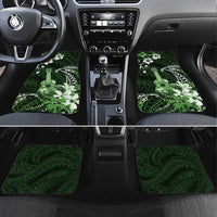 Hawaii Ukulele Car Mats Polynesian Pattern Mix Hibiscus Green Version