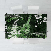 Hawaii Ukulele Tablecloth Polynesian Pattern Mix Hibiscus Green Version LT05 Green - Polynesian Pride
