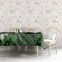 Hawaii Ukulele Tablecloth Polynesian Pattern Mix Hibiscus Green Version LT05 - Polynesian Pride