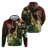 Hawaii Ukulele Zip Hoodie Polynesian Pattern Mix Hibiscus Reggae Version LT05 - Polynesian Pride