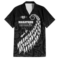 Custom New Zealand Marathon Family Matching Summer Maxi Dress and Hawaiian Shirt Maori Style LT05 Dad's Shirt - Short Sleeve Black - Polynesian Pride