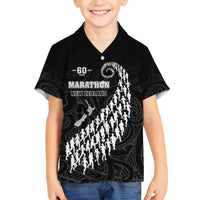 Custom New Zealand Marathon Family Matching Tank Maxi Dress and Hawaiian Shirt Maori Style LT05 Son's Shirt Black - Polynesian Pride
