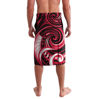 Personalised New Zealand Maori Taniwha Lavalava Silver Fern Red Version