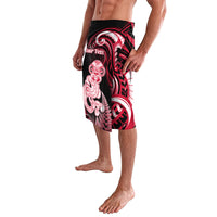 Personalised New Zealand Maori Taniwha Lavalava Silver Fern Red Version